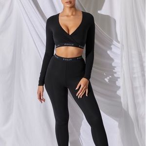 OH POLLY Black Logo High Waisted Leggings